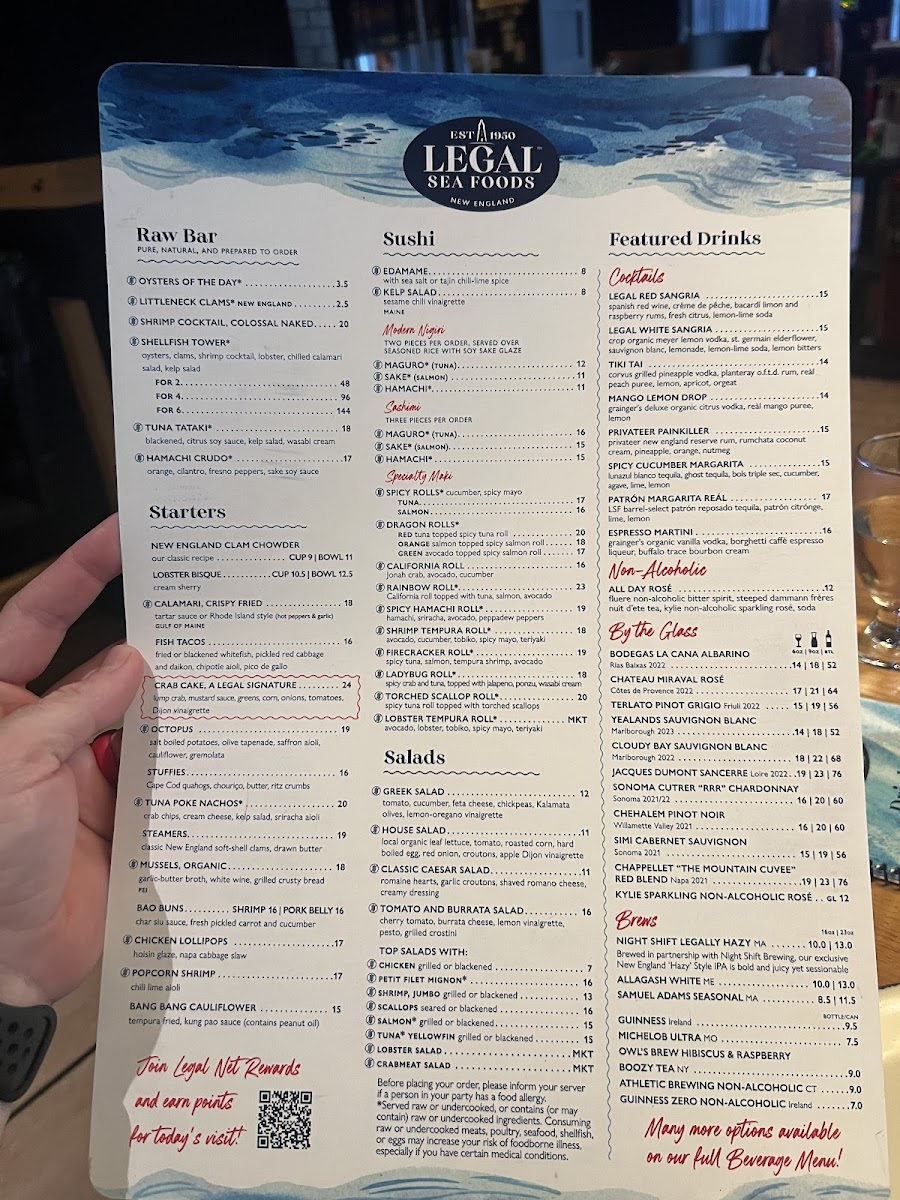 Legal Sea Foods - Downtown Crossing Menu - Image 2