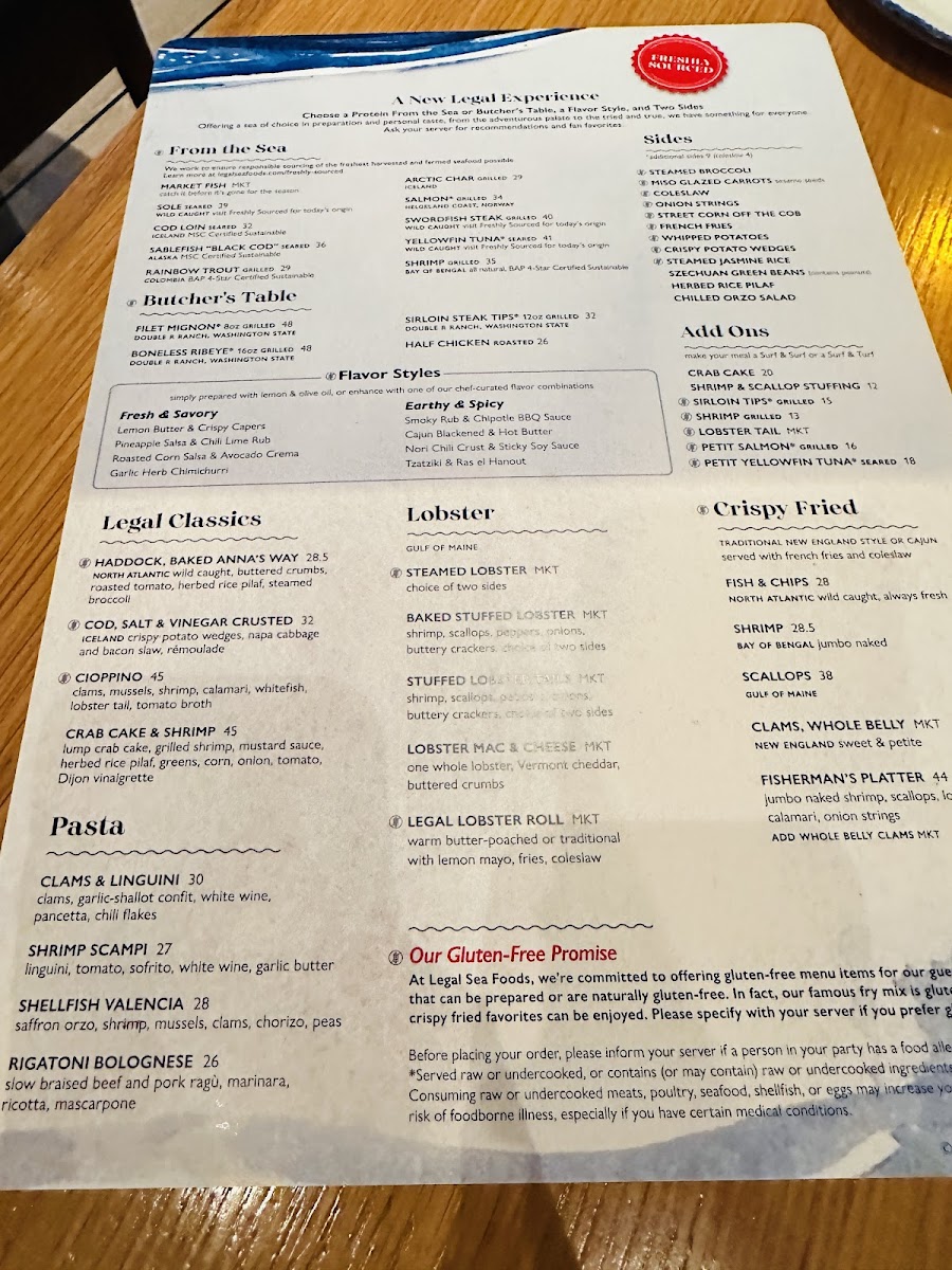 Legal Sea Foods - Downtown Crossing Menu - Image 3