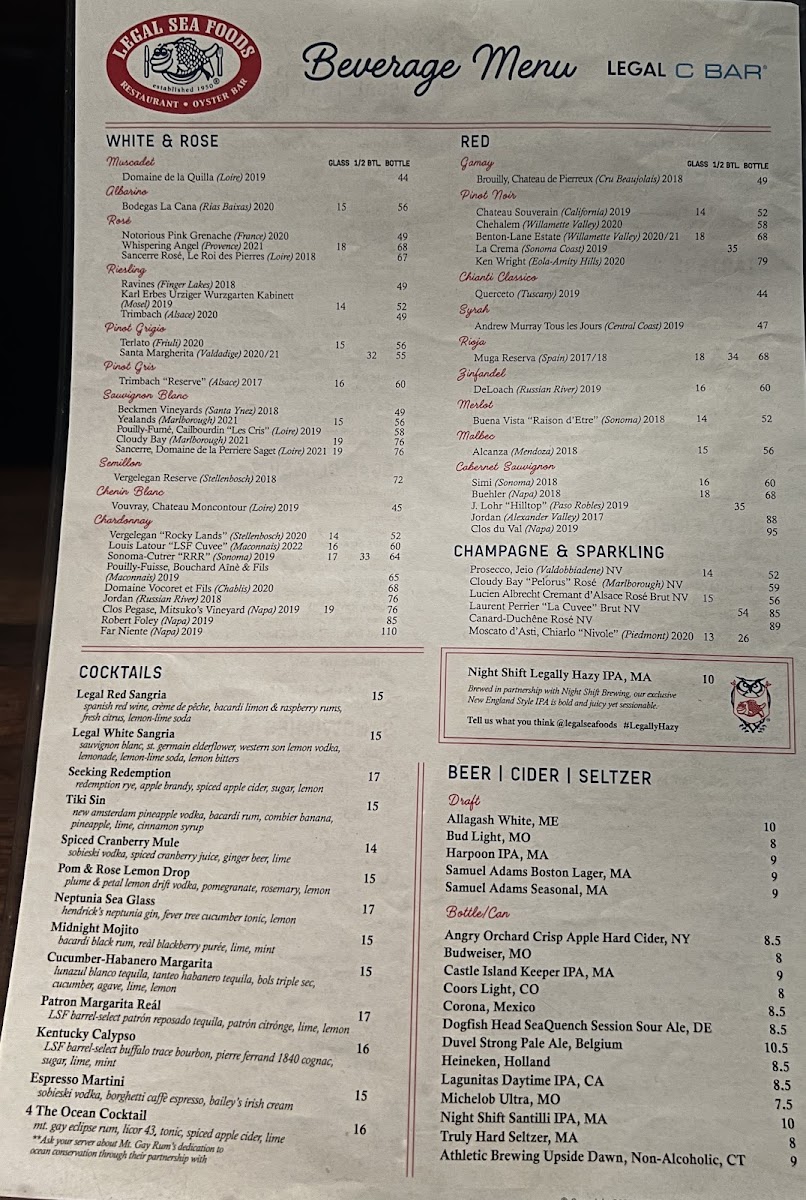 Legal Sea Foods - Downtown Crossing Menu - Image 4